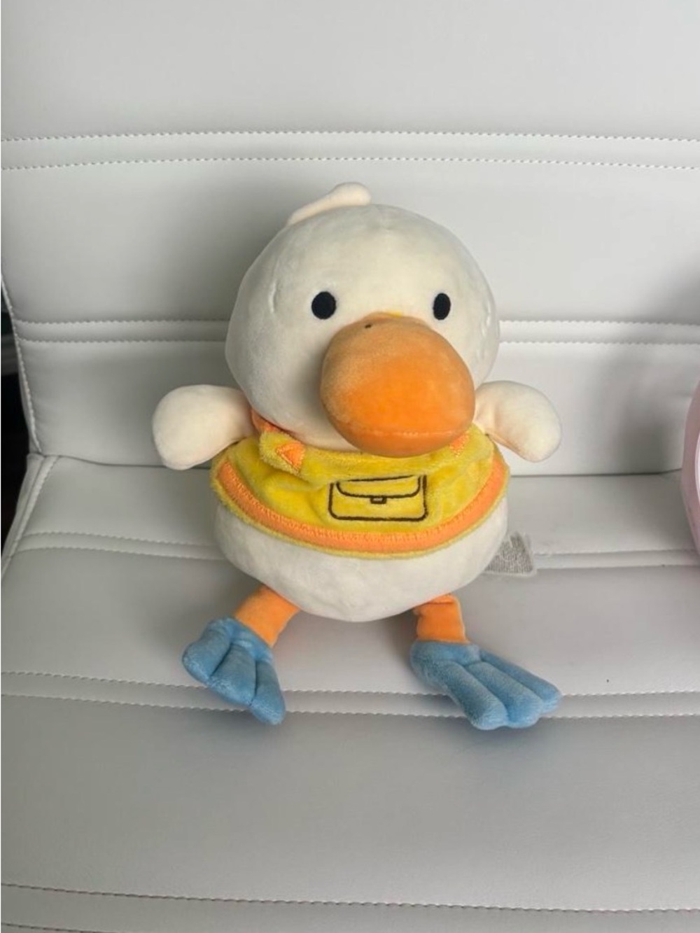 Plush Duck Toy in Cream, Orange and Blue — Soft Small Pet Plush